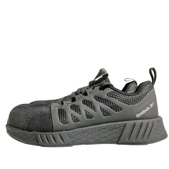 Reebok Shoes Mens 7.5 Black Fusion Flexweave Safety Toe Work Sneakers RB4317 - Picture 4 of 9